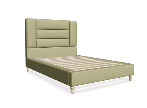 Alderford Fabric Bed Shown in Moda Flat Weave Juniper Green Fabric