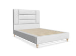Alderford Fabric Bed Shown in Moda Flat Weave Clay Light Grey Fabric