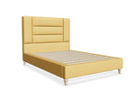 Alderford Fabric Bed Shown in Moda Flat Weave Ochre Yellow Fabric