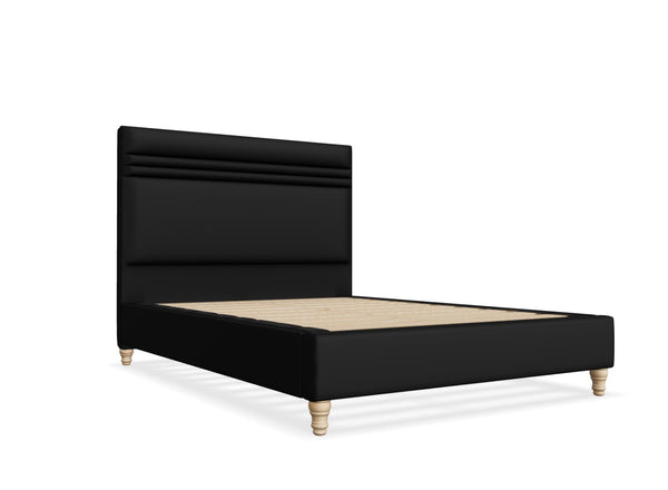 Alby Fabric Bed Frame Finished in Moda Black Fabric