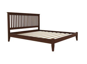 Coxford Low End Oak Bed Finished in Stained Chocolate Brown