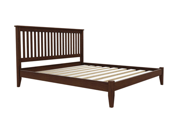 Coxford Low End Oak Bed Finished in Stained Chocolate Brown
