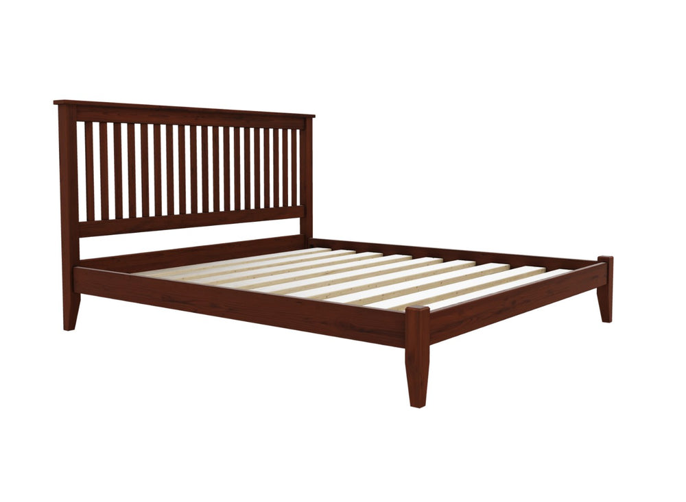 Coxford Low End Wooden Bed Finished in Stained Antique