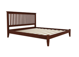 Coxford Low End Wooden Bed Finished in Stained Mahogany