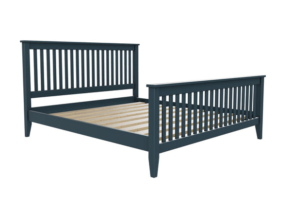 Coxford High End Wooden Bed in Hague Blue Painted Finish