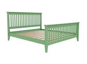 Coxford High End Wooden Bed in Emerald Green Painted Finish