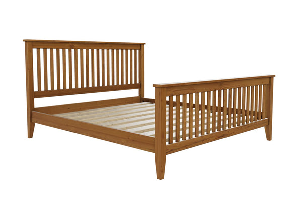 Coxford High End Wooden Bed in Natural Stained Finish