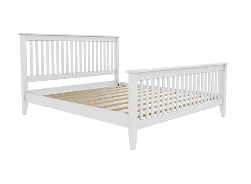 Coxford High End Wooden Bed in Painted White Finish
