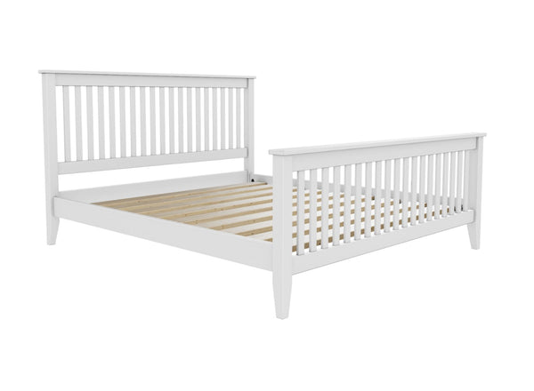Coxford High End Wooden Bed in Painted White Finish