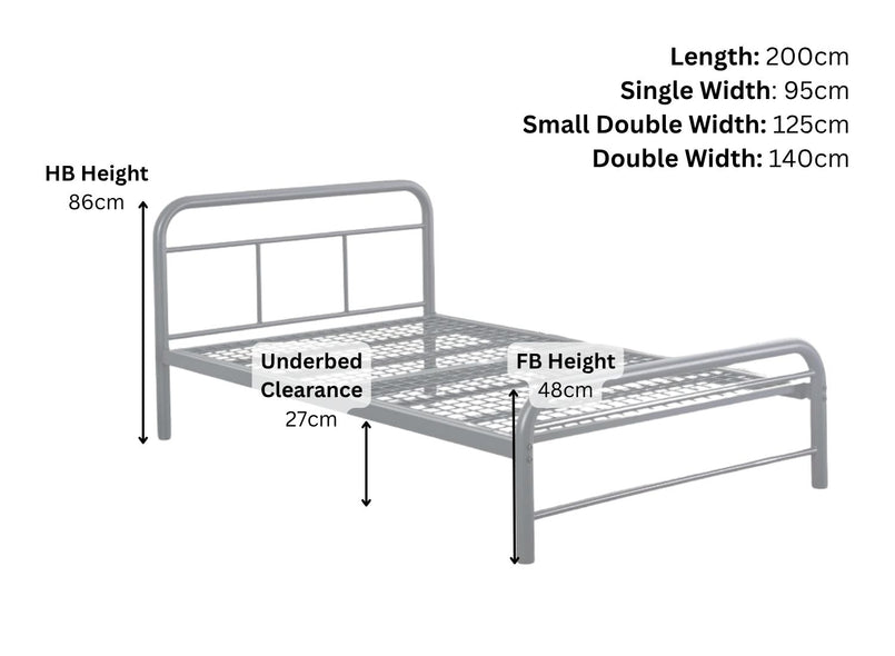 Cransfield Metal Bed Frame Dimensions