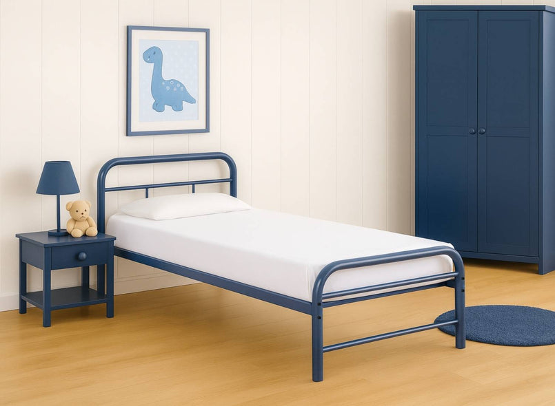Cransfield Metal Bed Frame Finished in Blue in Single Size