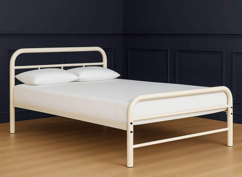 Cransfield Metal Bed Frames in Double Size Finished in Cream