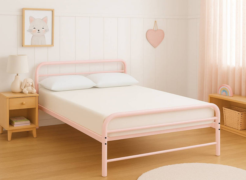 Cransfield Metal Bed Frame Finished in Pink in Double Size