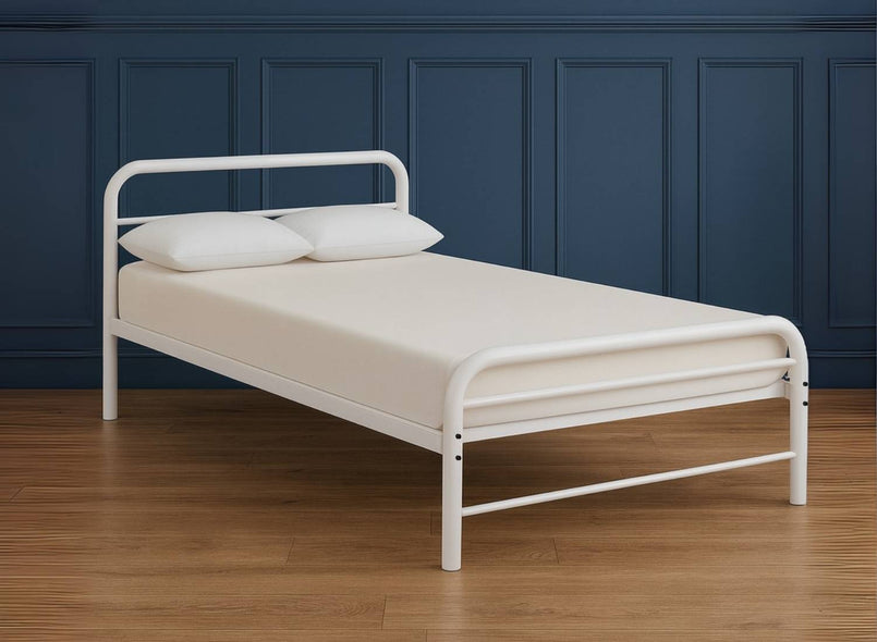 Cransfield Metal Bed Frame Finished in White in Double Size