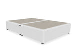 Custom Divan Bed Shown in Linoso Faux Linen Polar White Fabric