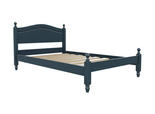 Denver Low End Wooden Bed Finished in Painted Hague Blue