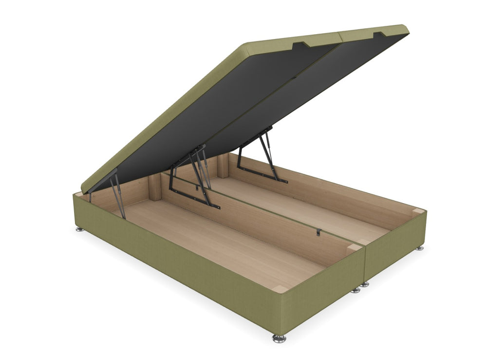 Double Ottoman Bed - End Lift in Faux Linen Navy