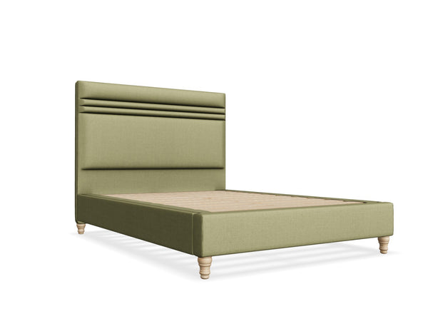 Alby Fabric Bed Frame Finished in Moda Green Fabric