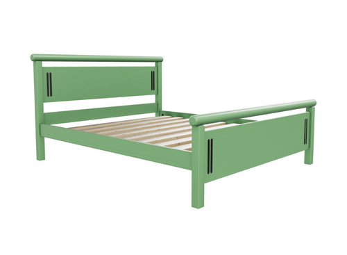 Harpley High End Wooden Bed with Emerald Green Painted Finish