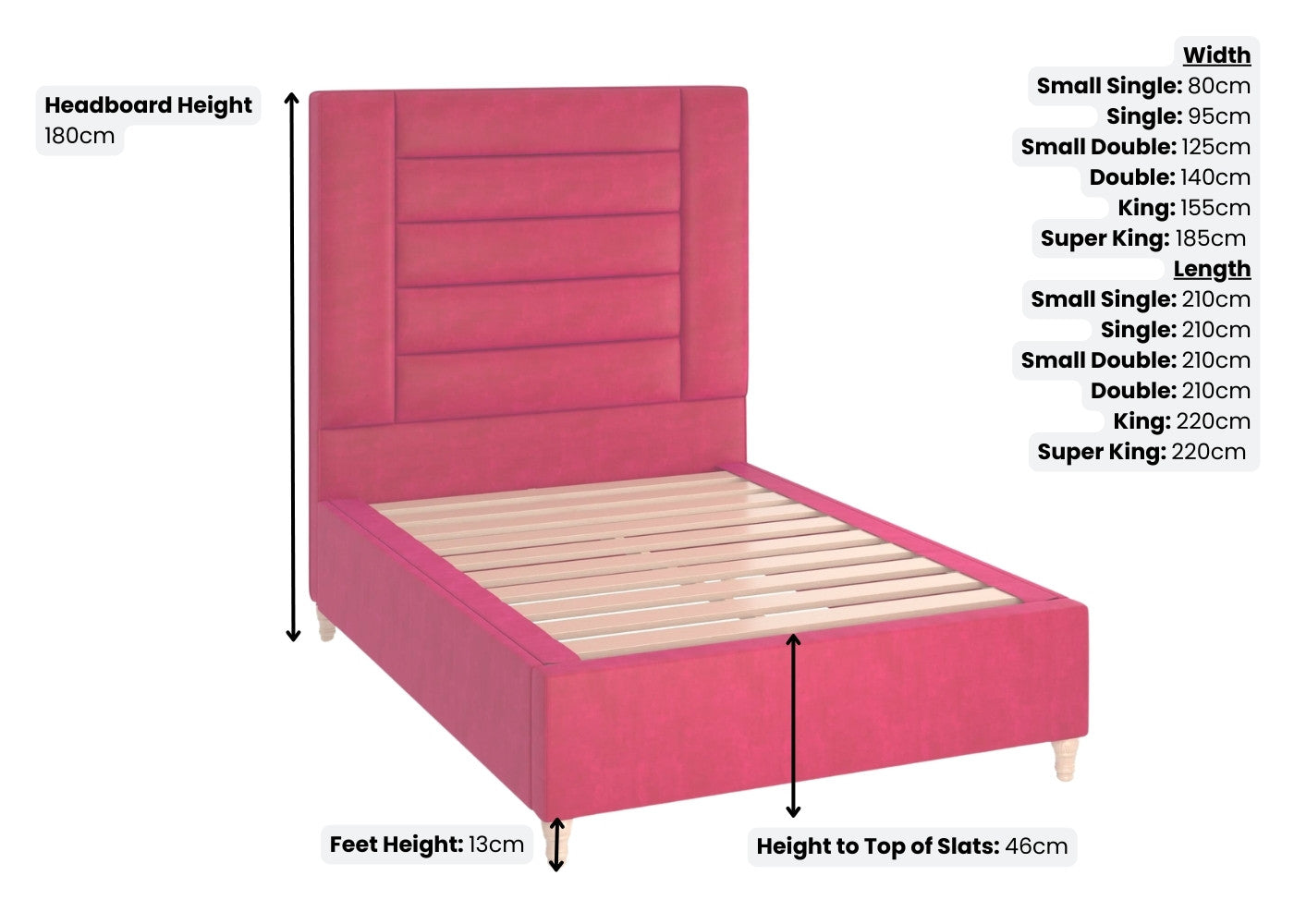 High Headboard Bed Frame Dimensions