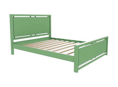 Marham Solid Oak Bed Finished in Painted Emerald Green