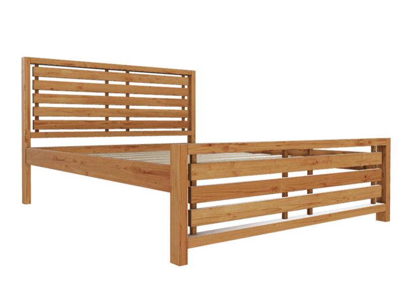 Narford Wooden Bed (High) in Antique Wax