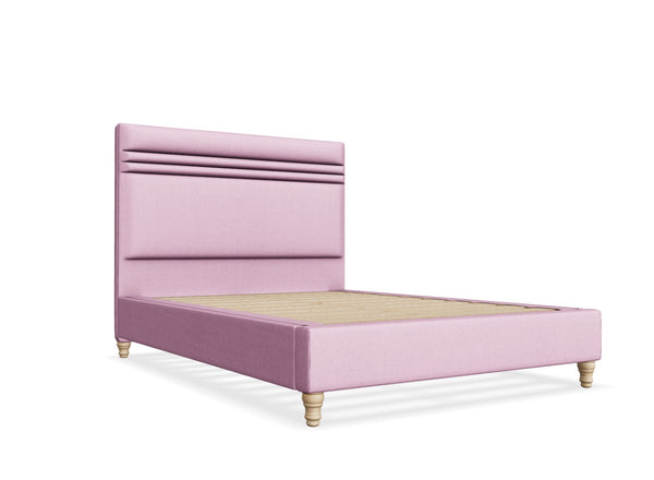 Alby Fabric Bed Frame Finished in Moda Pink Fabric