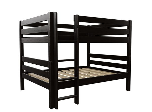 Quad Wooden Bunk Bed Finished in Stained Black Ash