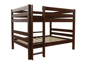 Quad Wooden Bunk Bed Finished in Stained Chocolate Brown