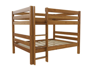 Quad Wooden Bunk Bed Finished in Stained Oak