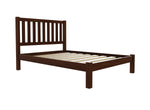 Shelton Low End Wooden Bed Finished in Stained Chocolate Brown