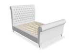 Congham Fabric Bed with High Foot End in Clay Light Grey