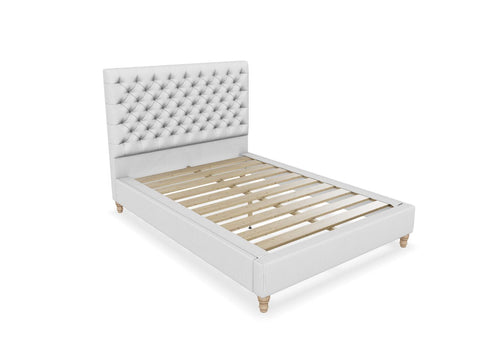 Holkham Bed in White Polar Fabric