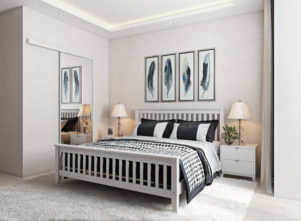 Coxford Wooden Bed in White