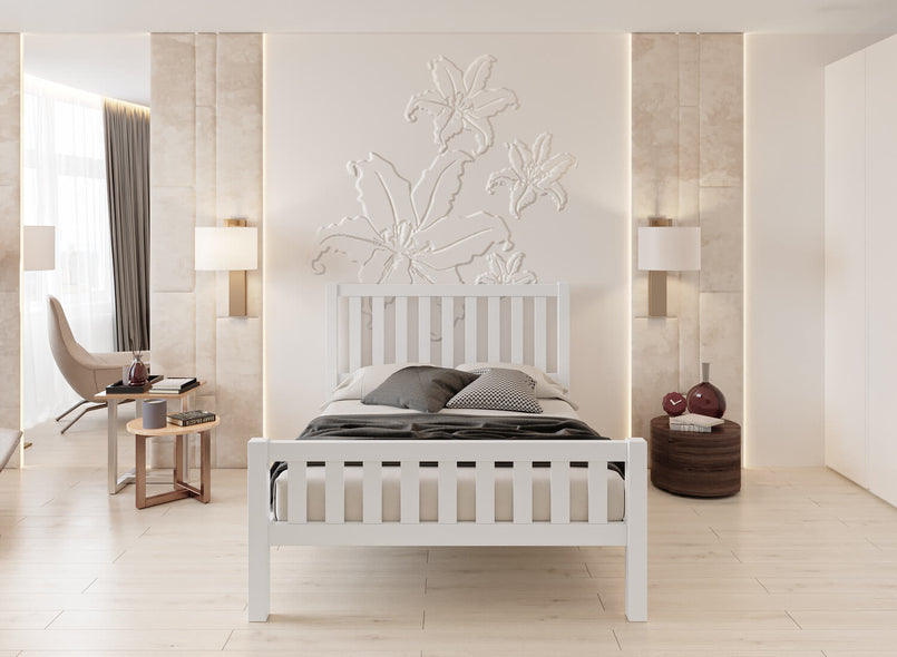 Shelton Bed in White Finish