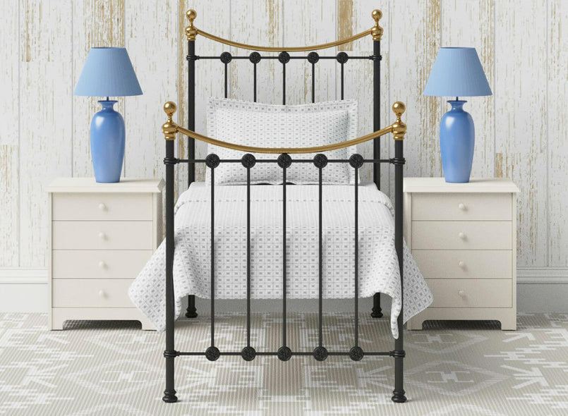 Evelyn Wrought Iron Bed (Single) in Black