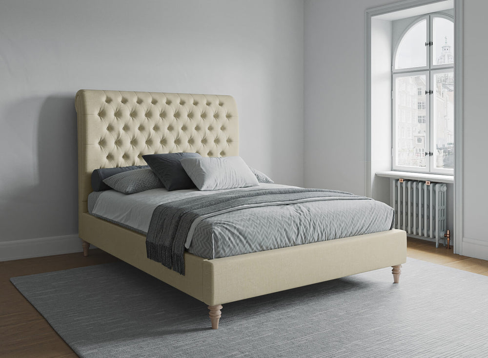 Congham Fabric Bed with High Foot End in Cobalt Blue