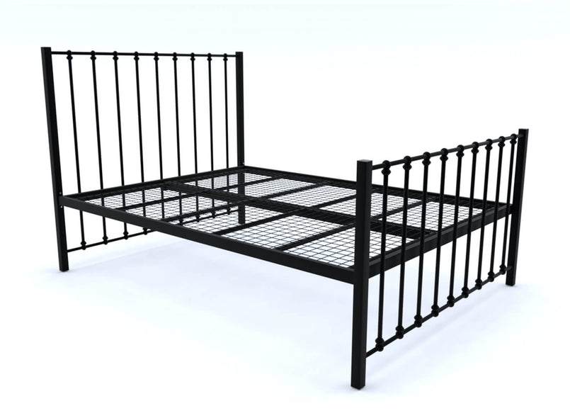 Norfolk Wrought Iron Bed (High) in Black