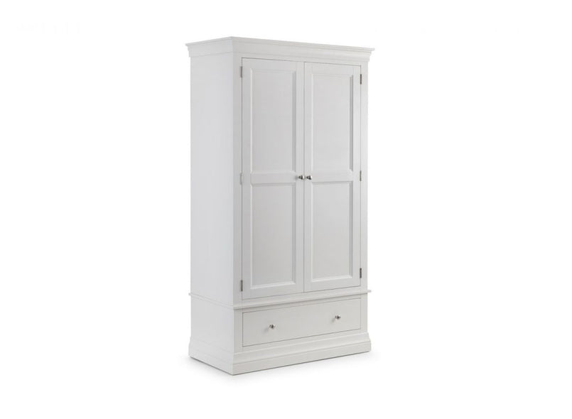 Clermont 2 Door 1 Drawer Wardrobe in White