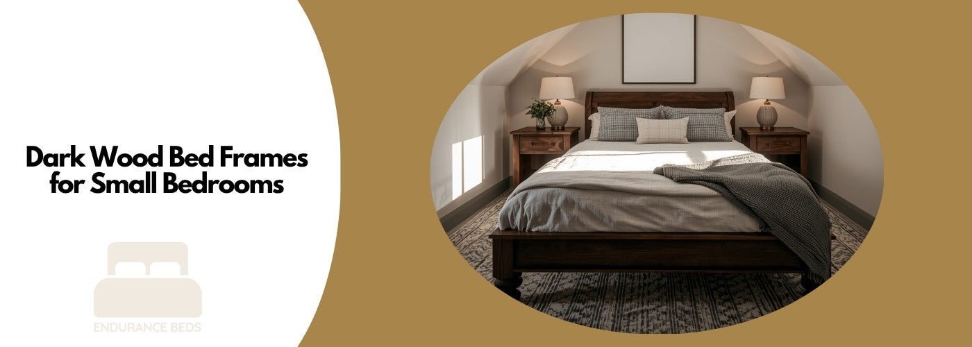Dark wood bed frames for small bedrooms