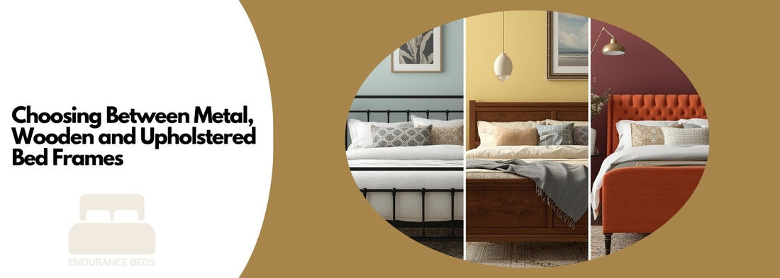 upholstered vs metal vs wood queen headboard depth comparison
