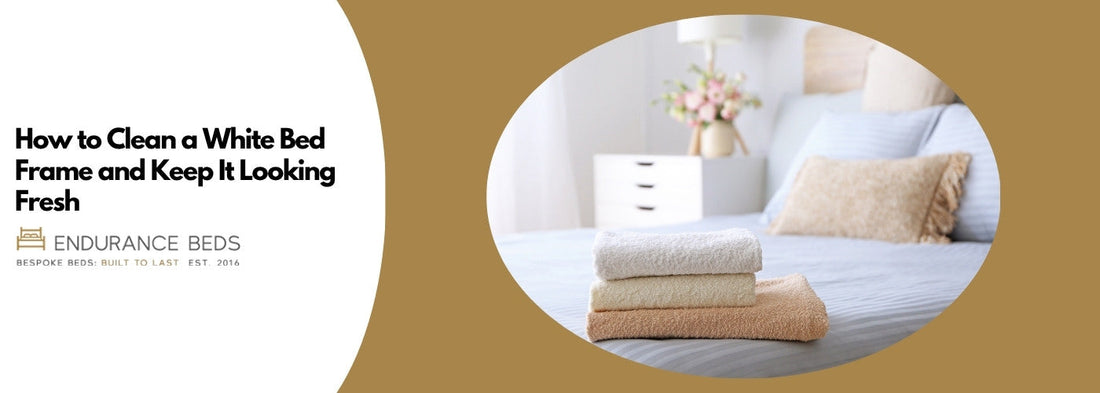 How to clean a white bed frame blog cover photo