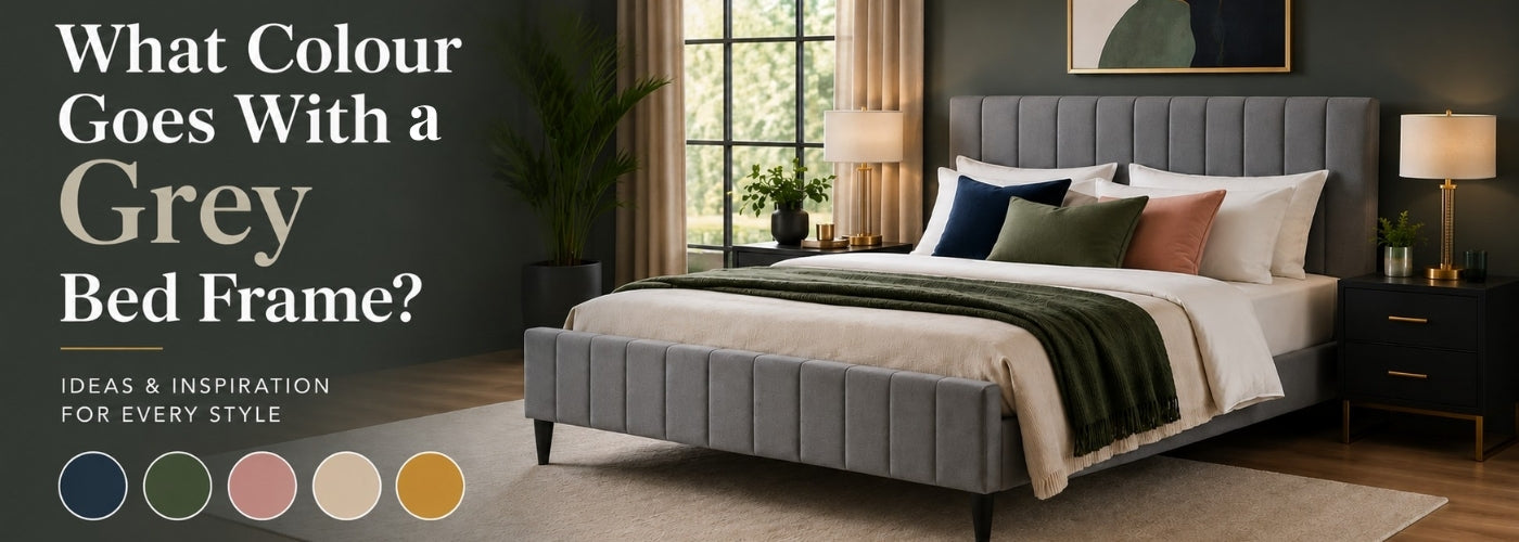 What colours go with a grey bed frame?