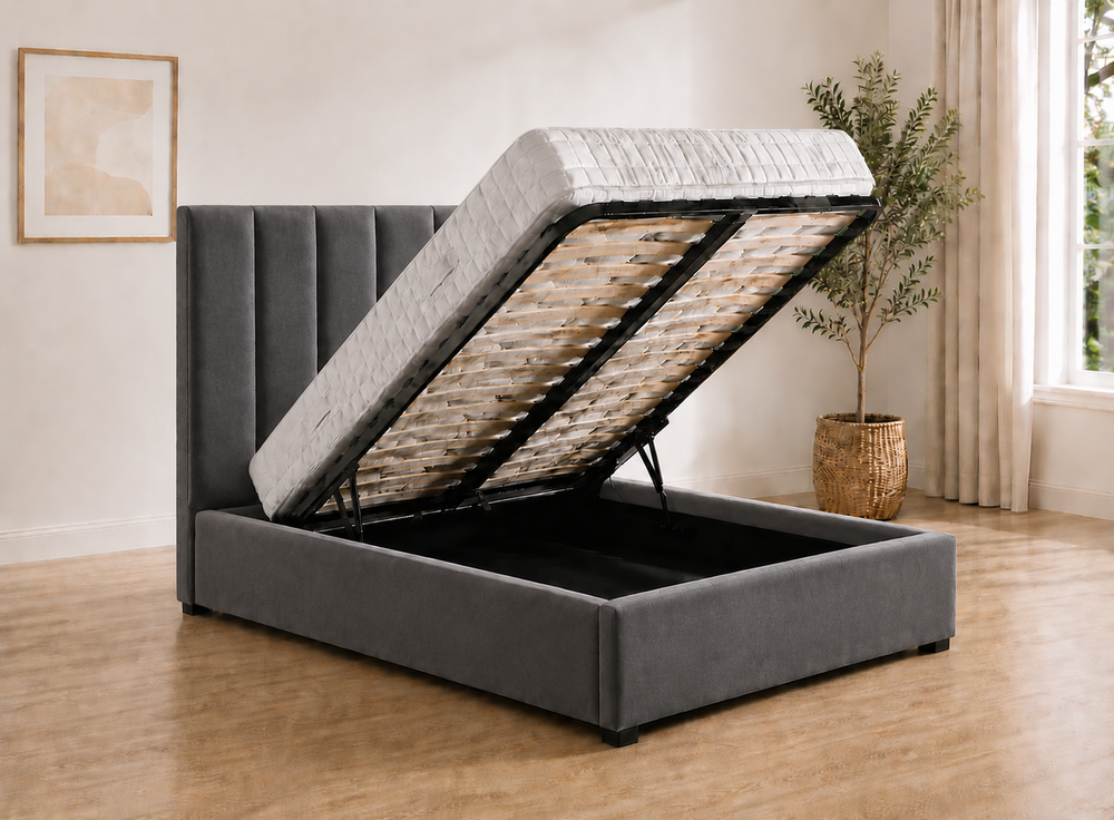 Iberis Ottoman in Royal Blue Velvet 