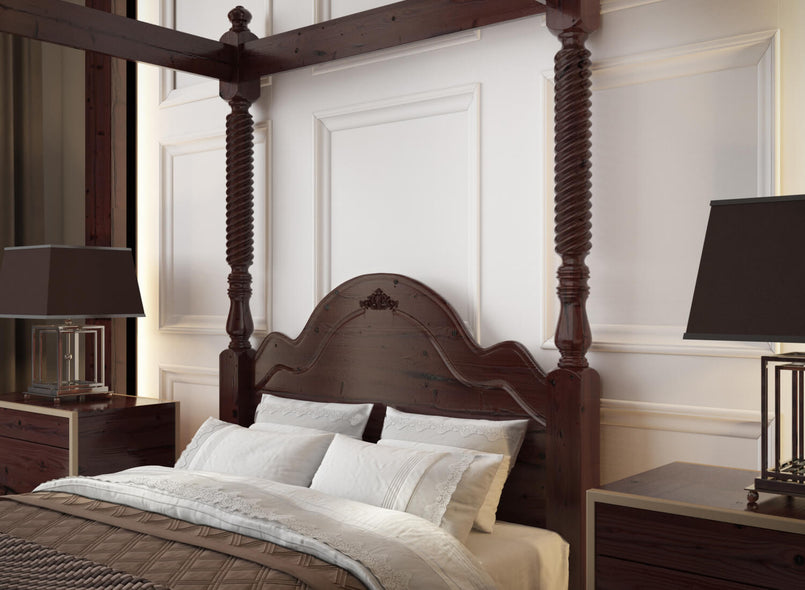 Illington 4 Poster Wooden Bed in Chocolate
