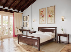 Harpley Wooden Bed (High) in Mahogany