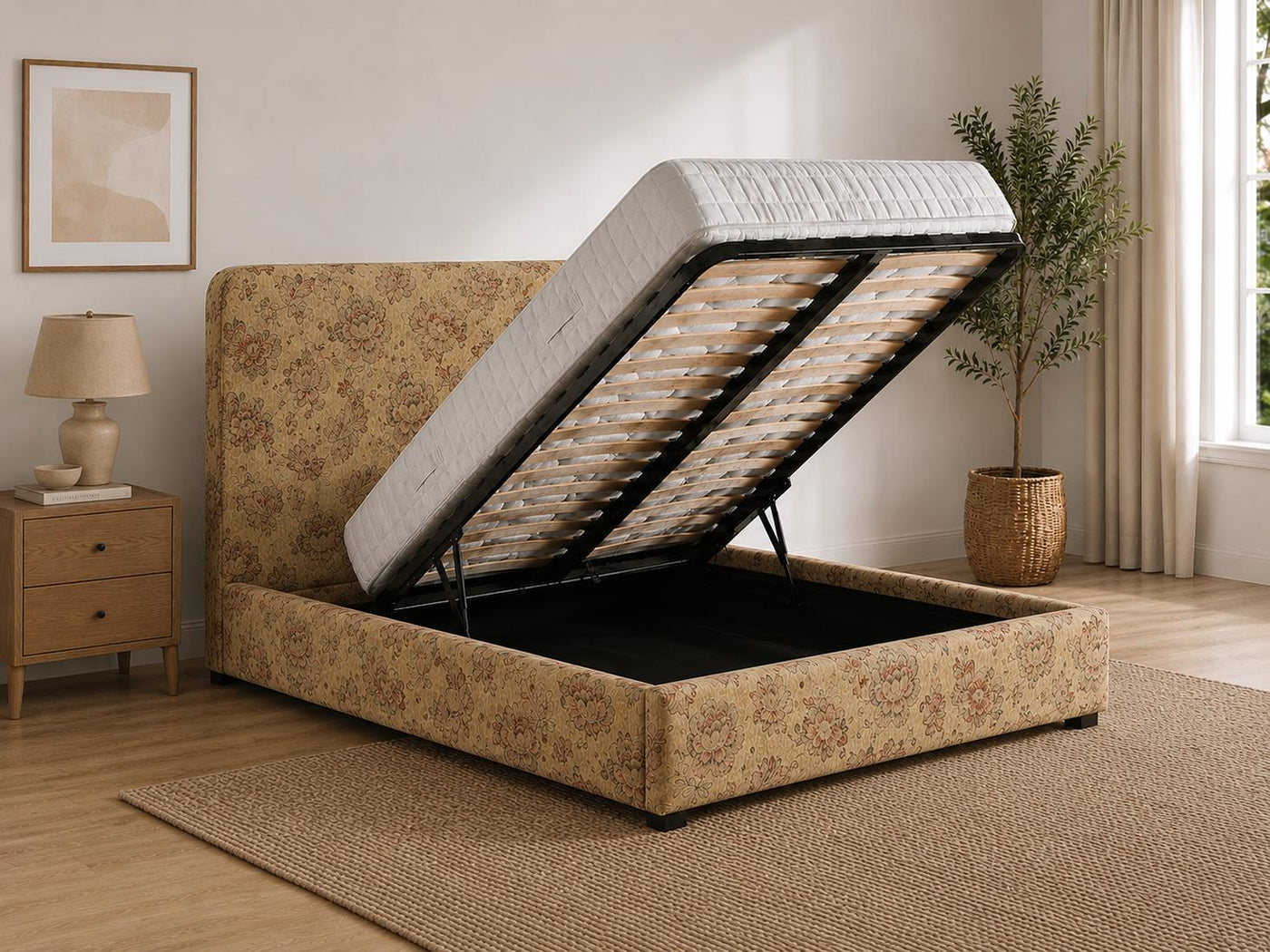 Heather Patterned Ottoman Bed
