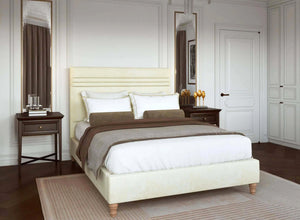 Alby Bed in Faux Leather Cream