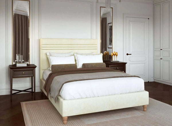 Alby Bed in Faux Leather Cream