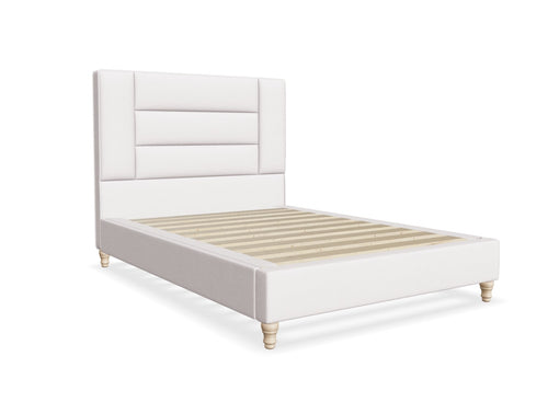 Alderford Fabric Bed Shown in Moda Flat Weave Putty Cream Fabric